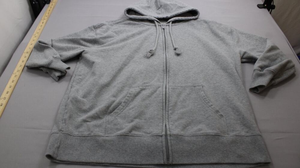 Terra & Sky Sweater Womens 1X Gray Full Zip Long Sleeve Hooded Drawstring